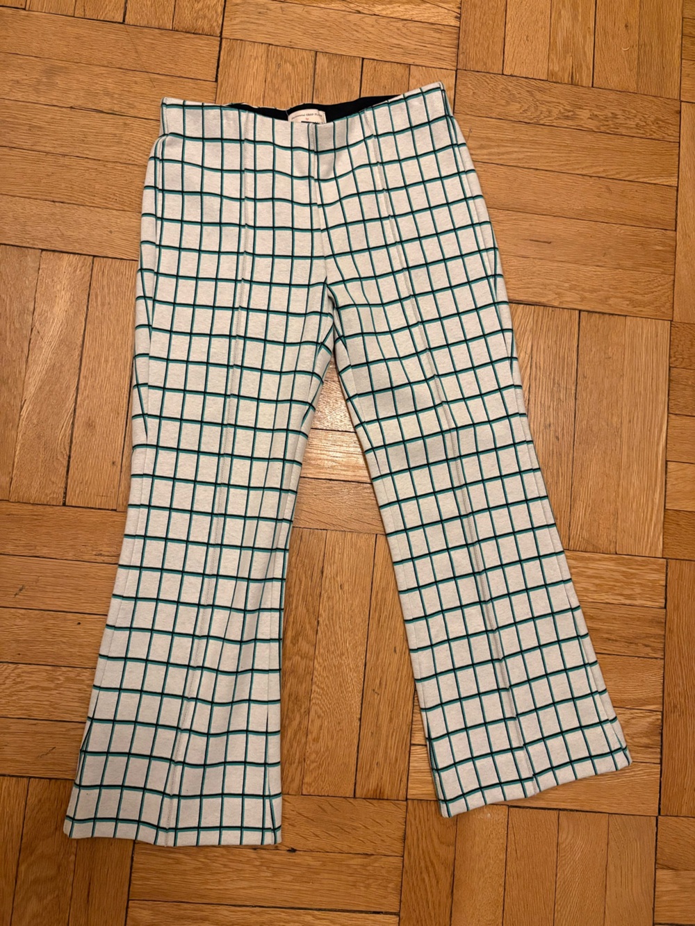 Anthropologie The Essential Crop Flare Plaid pants